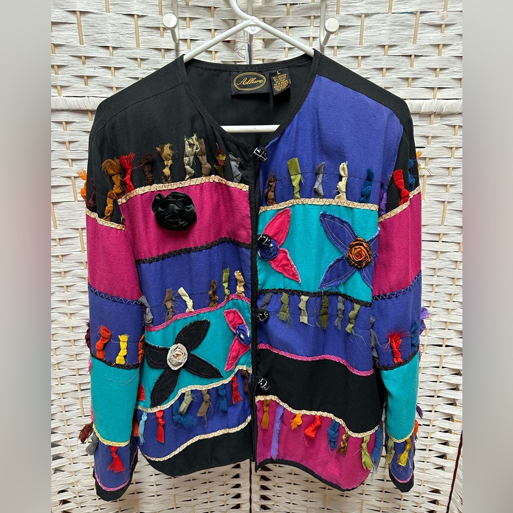 Allure vibrant lined jacket vintage boho‎ size L